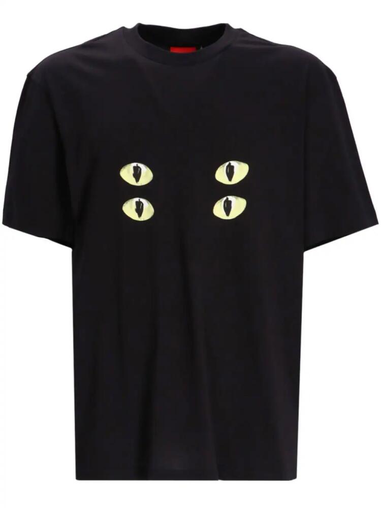 HUGO graphic-print cotton T-shirt - Black Cover