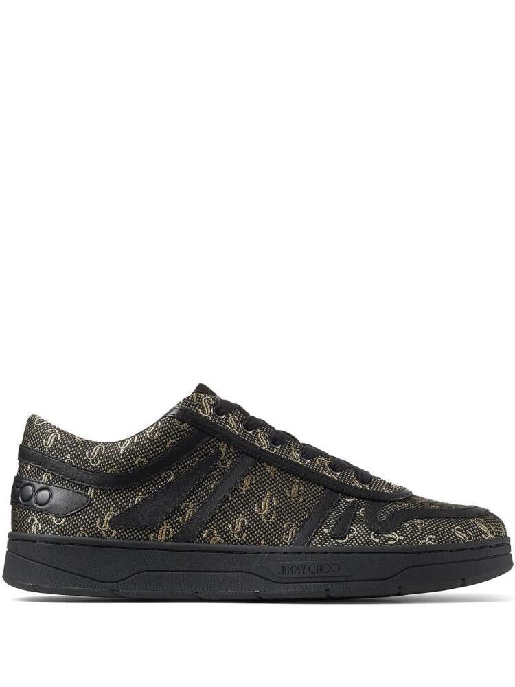 Jimmy Choo monogram-pattern lace-up sneakers - Black Cover