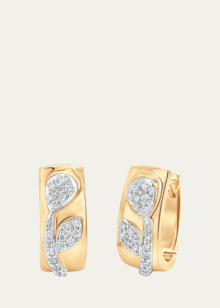 Sara Weinstock 18K Two-Tone Gold Lierre Diamond Huggie Earrings Cover