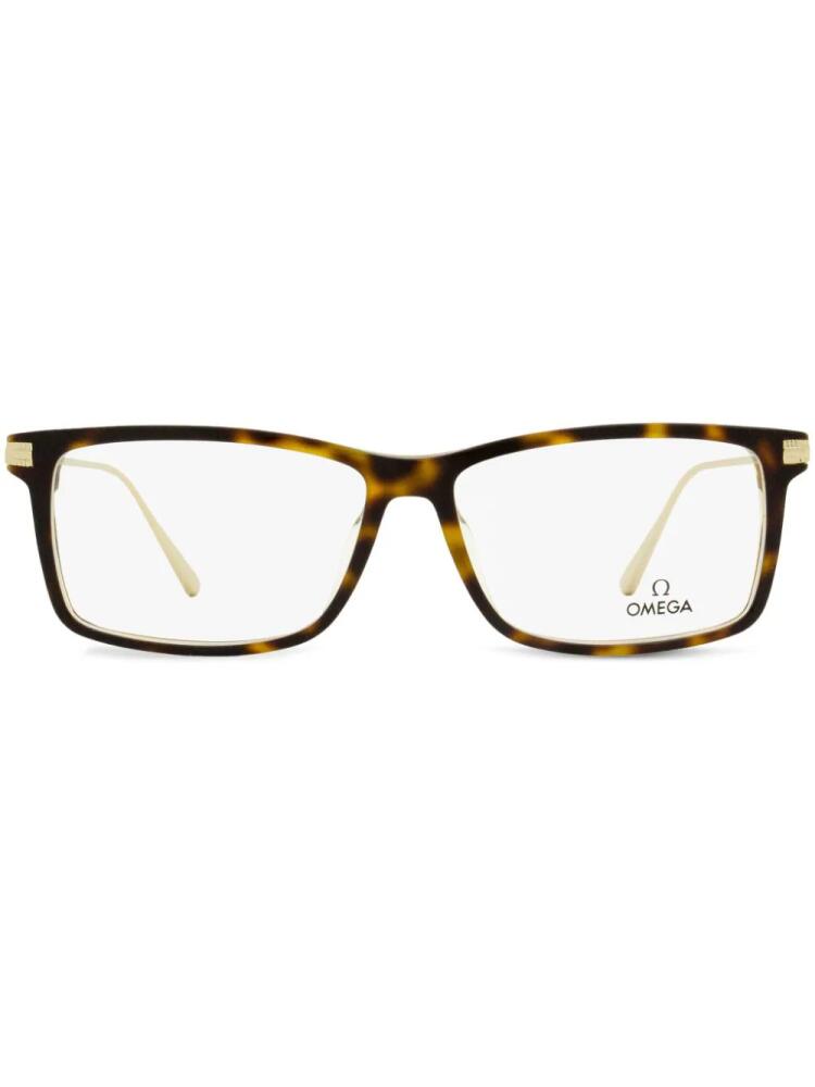 OMEGA EYEWEAR rectangle-frame glasses - Brown Cover