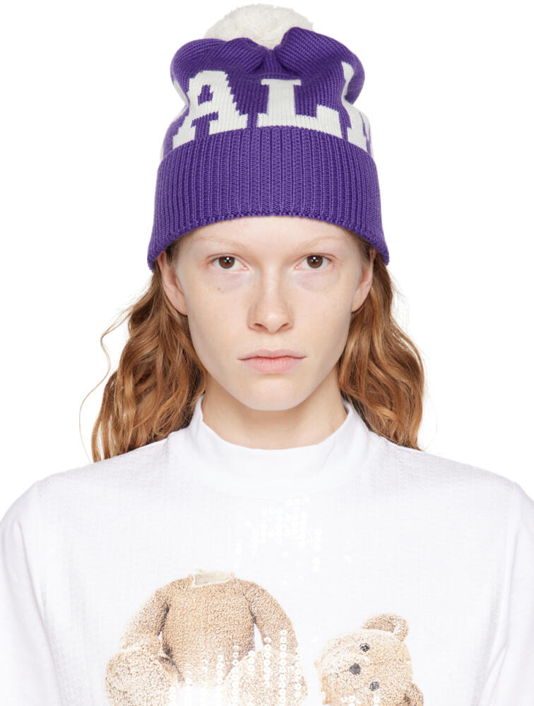 Palm Angels Purple Pom-Pon Beanie Cover