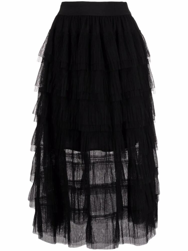 Maje layered tulle midi skirt - Black Cover