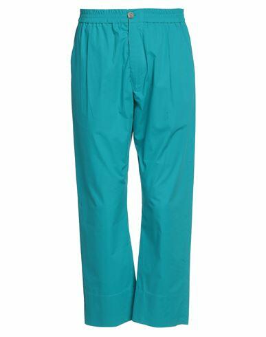 Amaranto Man Pants Turquoise Cotton Cover