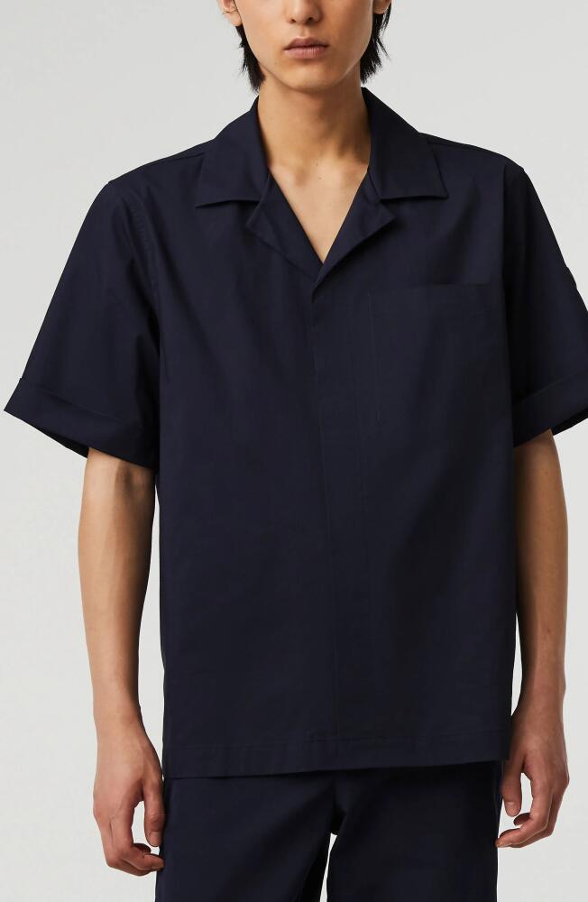 AlphaTauri Welsh Short Sleeve Button-Up Shirt in Navy Cover