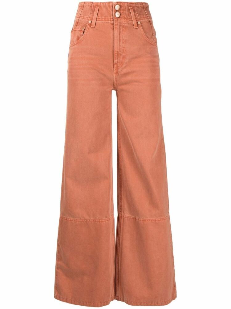 Ulla Johnson high-rise wide-leg jeans - Orange Cover