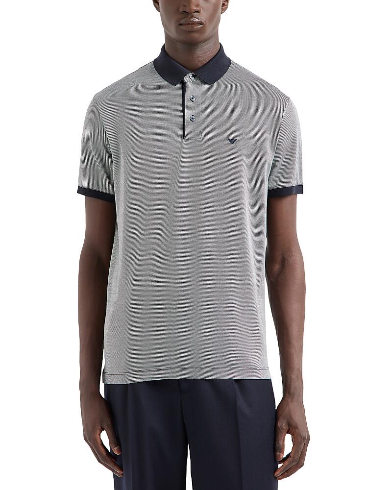 Emporio Armani Two Tone Micro Design Polo Shirt Cover