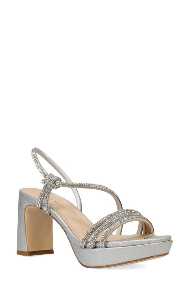 Pelle Moda Darine Slingback Platform Sandal in Silver Cover