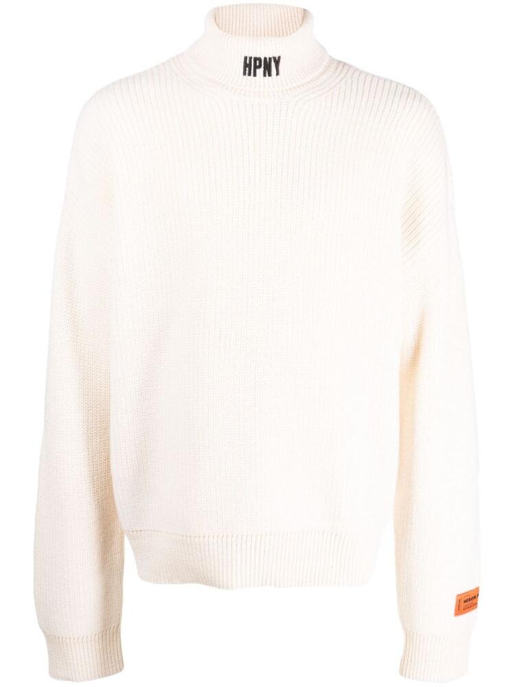 Heron Preston HPNY roll-neck wool jumper - White Cover