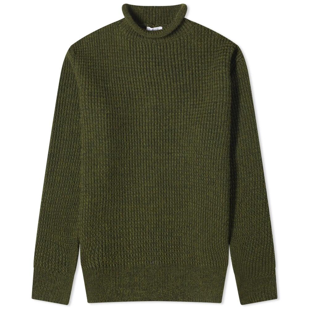 Sunspel Men's Fisherman Sweater in Dark Olive Cover