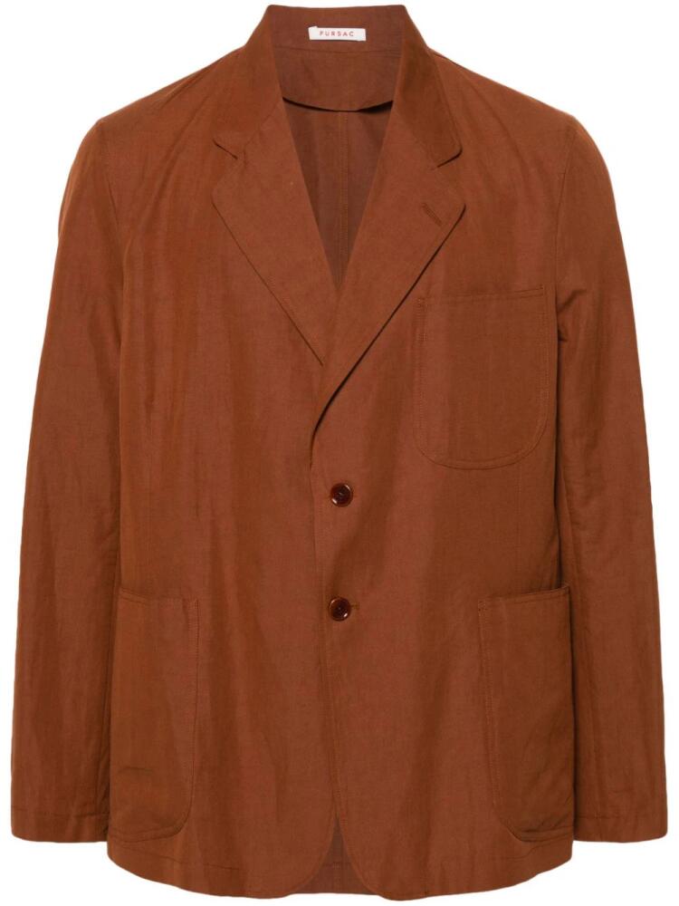 FURSAC slub-texture blazer - Brown Cover