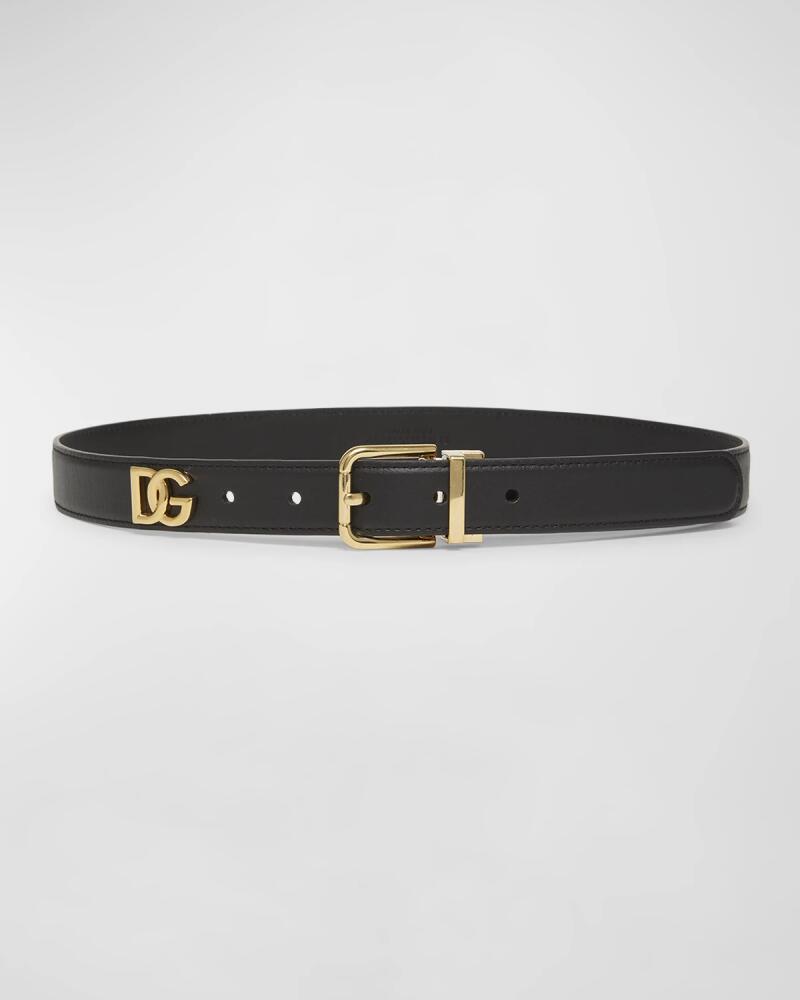 Dolce & Gabbana DG Logo Leather Belt Cover