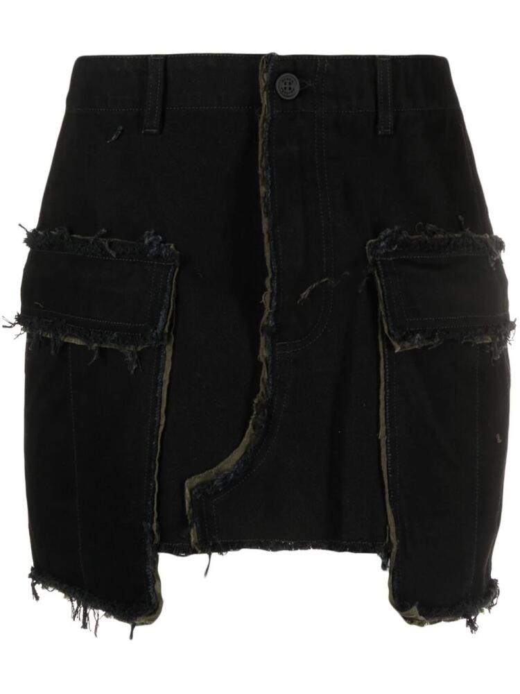 Heron Preston Rebuilt denim cargo skirt - Black Cover