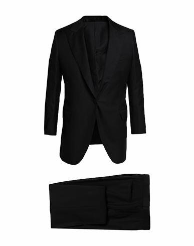 Brioni Man Suit Black Wool Cover