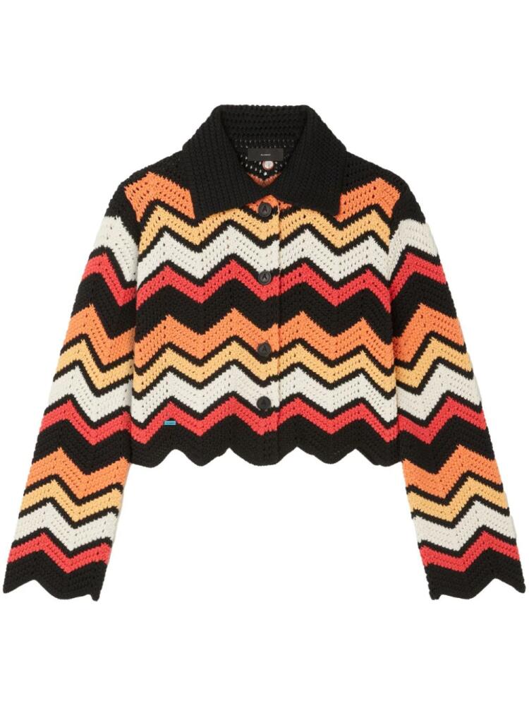 Alanui Kaleidoscopic chevron knitted jacket - Black Cover