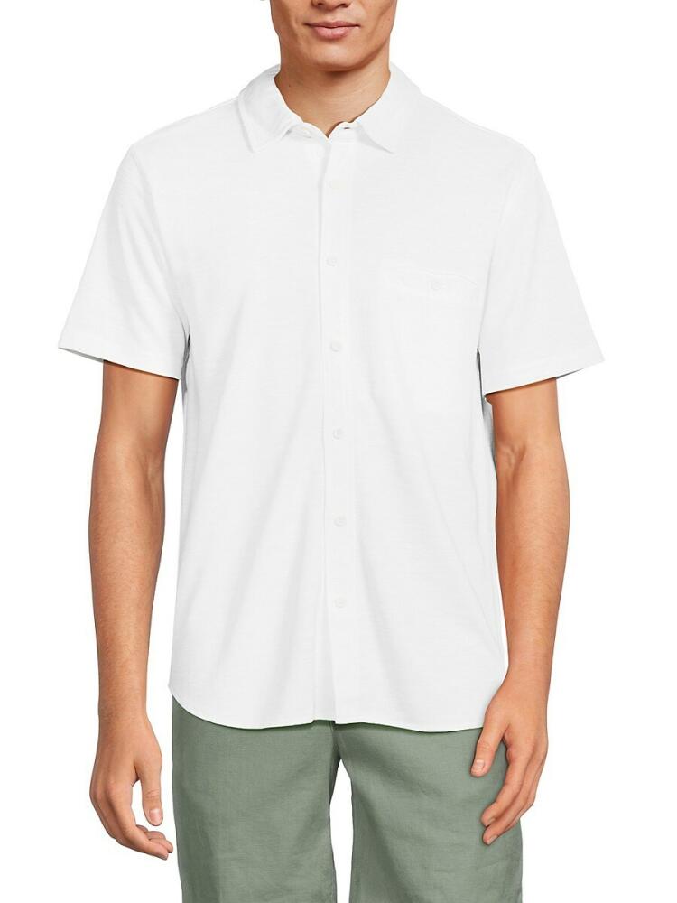 Saks Fifth Avenue Men's Short Sleeve Shirt - White Cover