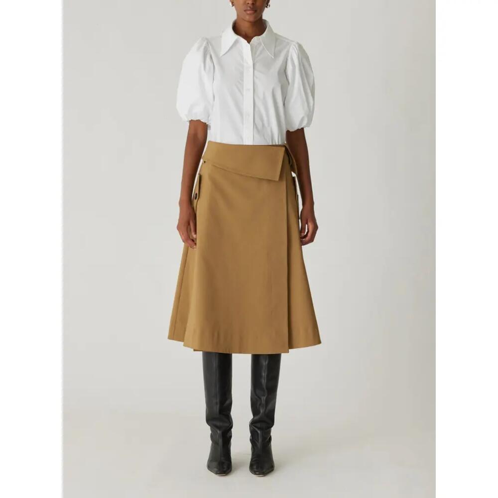 Rebecca Taylor Refined Sateen Foldover Wrap Skirt in Date Cover