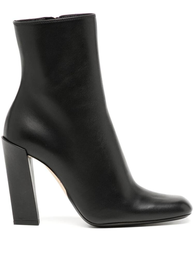 Victoria Beckham 100mm square-toe leather ankle boots - Black Cover