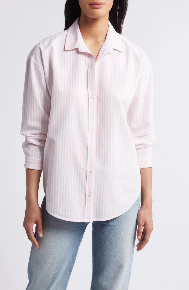 beachlunchlounge Stripe Oversize Shirt in Rose Shadow Cover