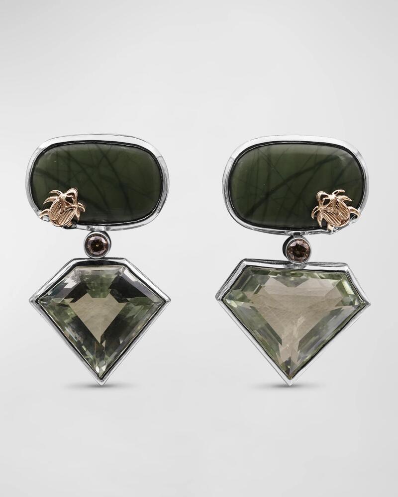 Stephen Dweck Imperial Jasper, Green Amethyst and Diamond Earrings Cover