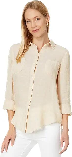 Lilly Pulitzer Sea View Button Down (Sand Bar X Resort White) Women's Clothing Cover