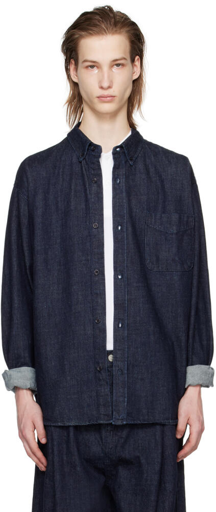 The Frankie Shop Navy Sinclair Denim Shirt Cover