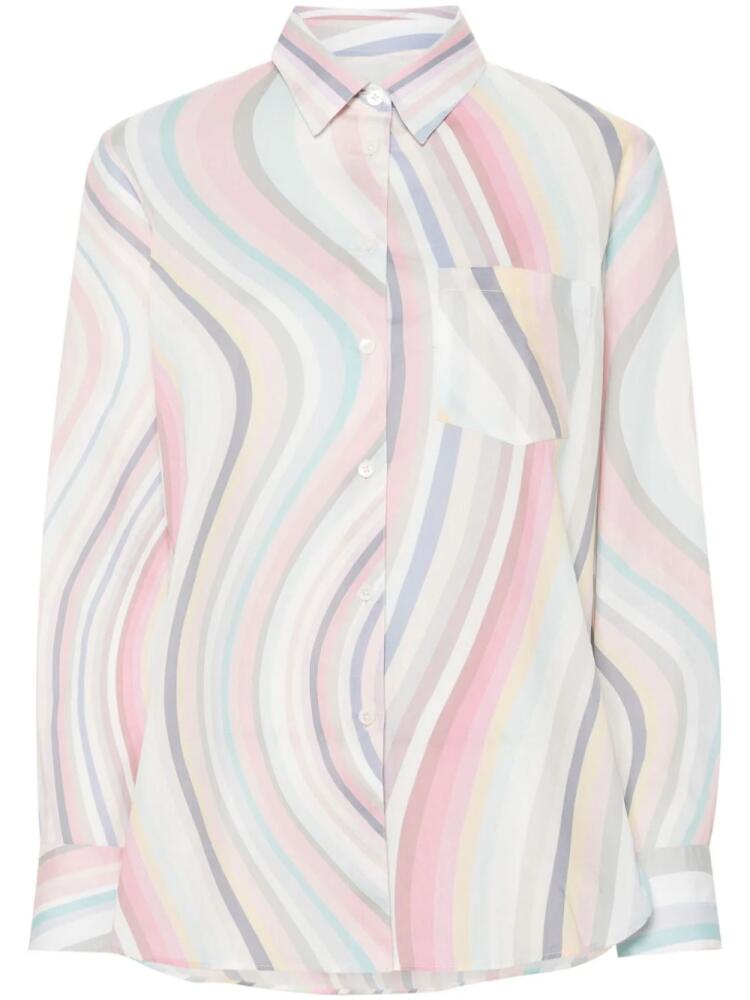 PS Paul Smith swirl-print poplin shirt - Pink Cover