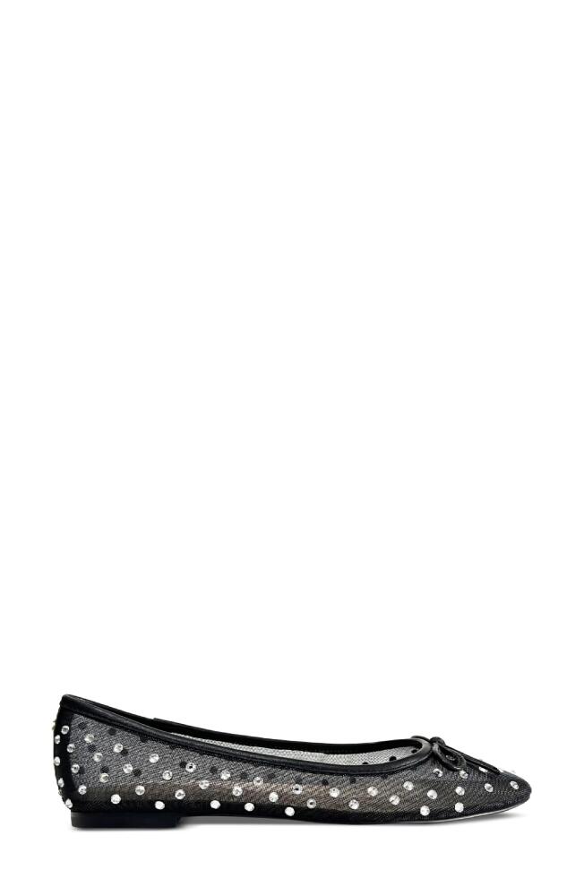 Yosi Samra Sadie Rhinestone Mesh Ballet Flat in Black Mesh Cover