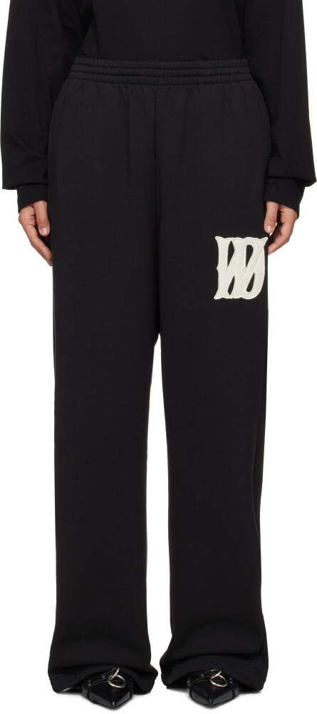 We11done Black Bouclé Letter Logo Wide Lounge Pants Cover