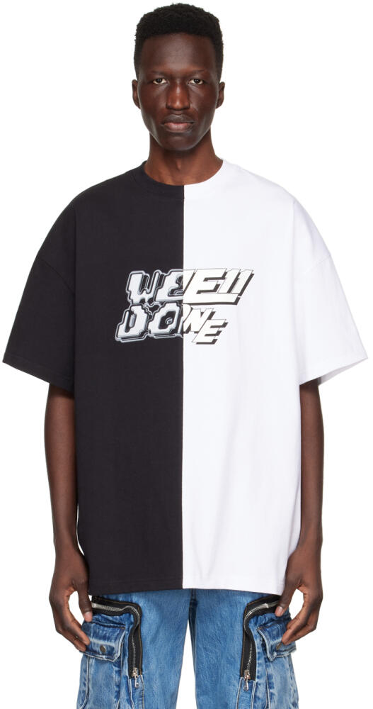 We11done Black & White Half & Half T-Shirt Cover