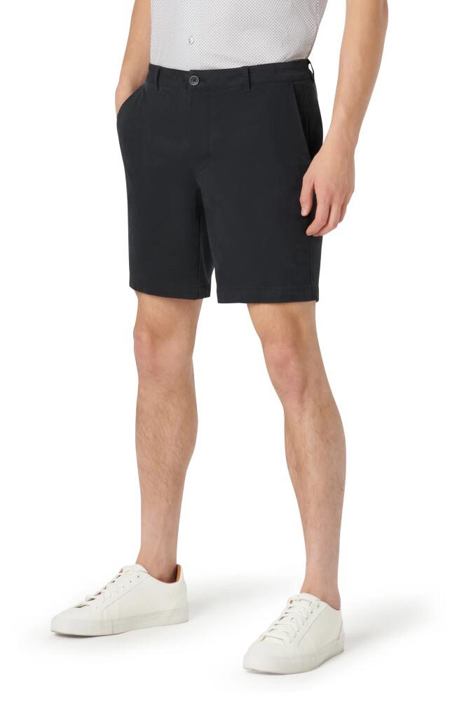 Bugatchi Theo Flat Front Stretch Chino Shorts in Black Cover