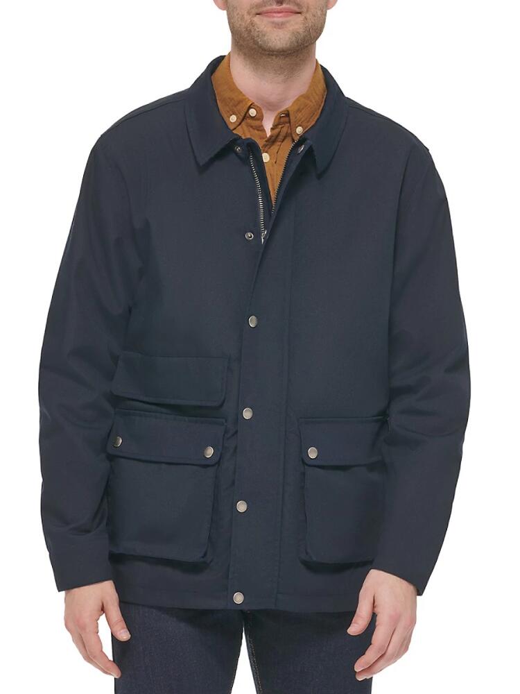 Cole Haan Men's Waxed Rain Jacket - Navy Cover