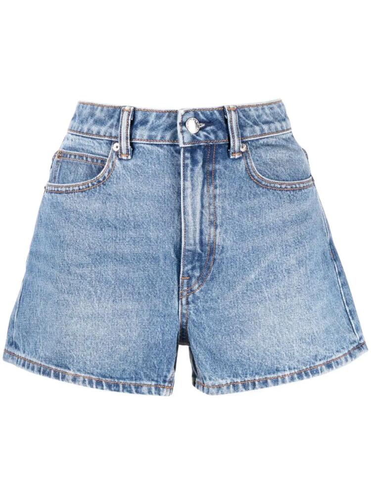 Alexander Wang Shorty high-rise denim shorts - Blue Cover