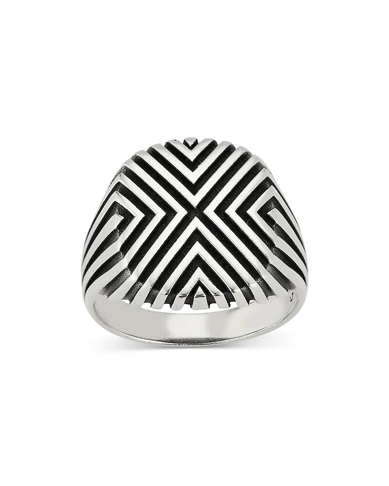 Milanesi And Co Men's Sterling Silver Textured Chevron Statement Ring Cover