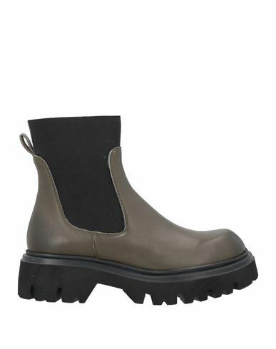 Poesie Veneziane Woman Ankle boots Military green Leather Cover