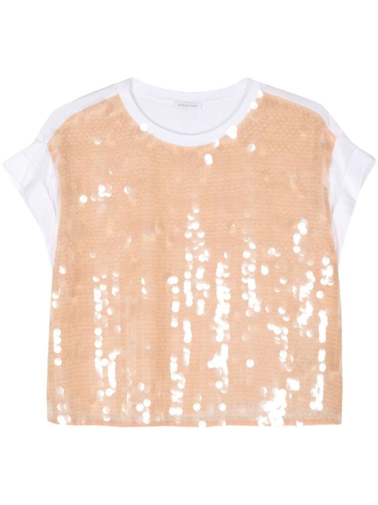 Patrizia Pepe sequinned T-shirt - White Cover