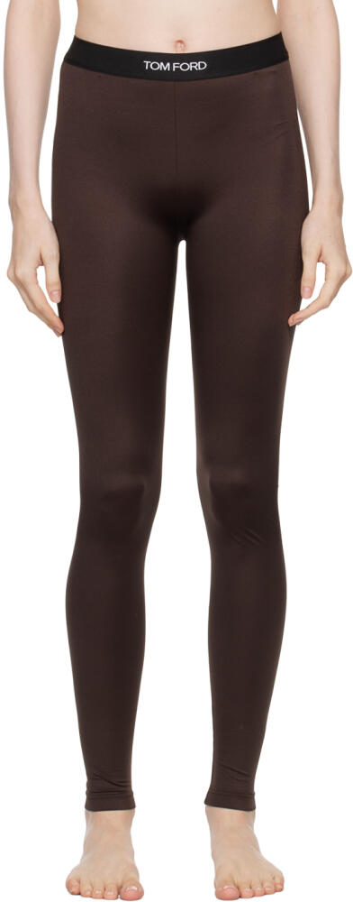 TOM FORD Brown Jersey Signature Leggings Cover