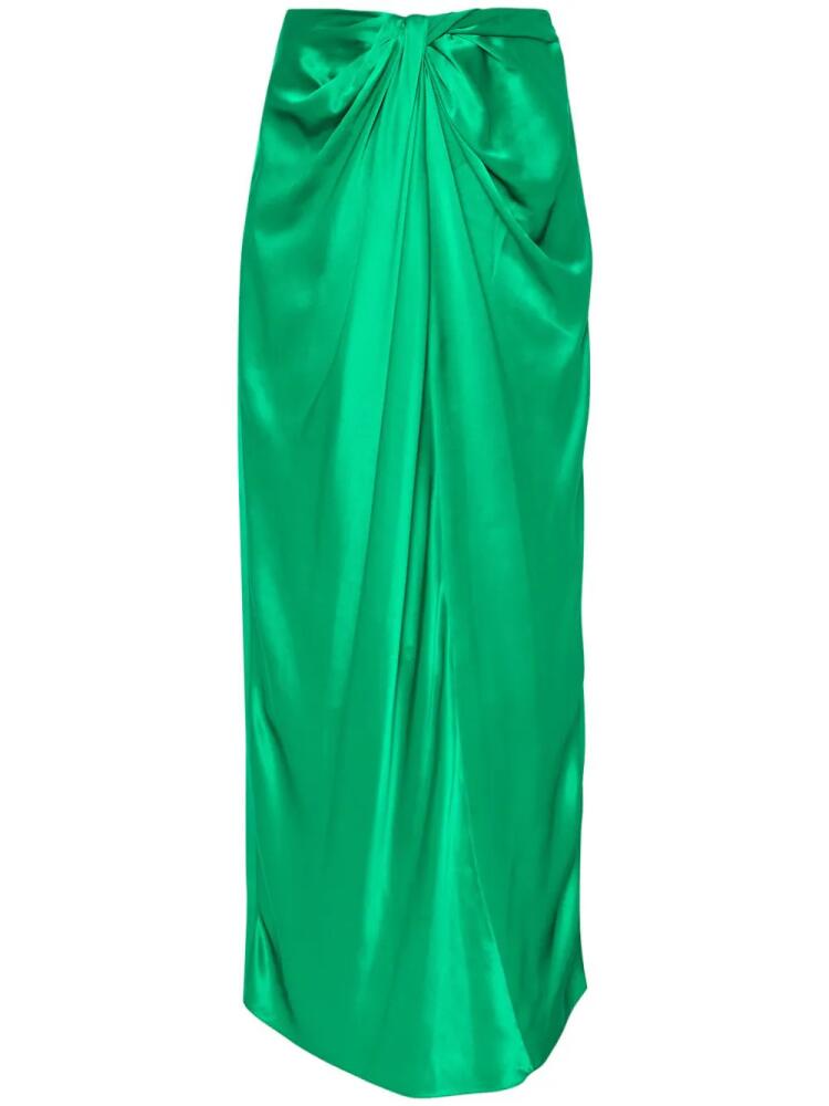 Rosetta Getty twist-detail silk maxi skirt - Green Cover