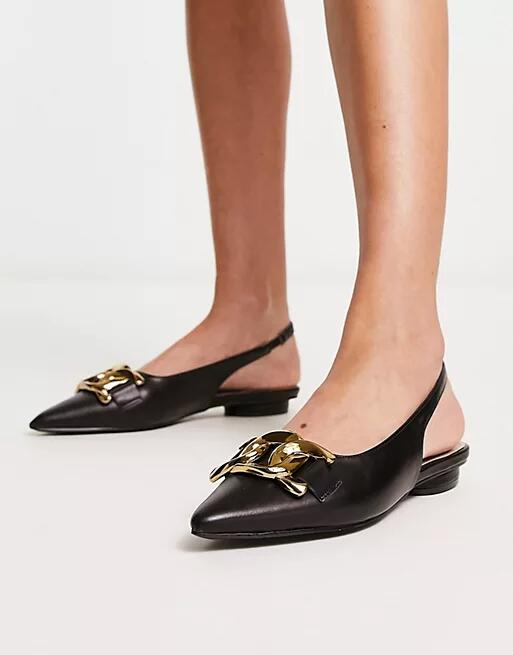 RAID flat shoes with gold buckle in black Cover