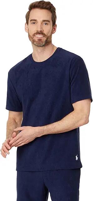 Polo Ralph Lauren Terry Cabana Short Sleeve Crew (Navy/White) Men's Pajama Sets Cover