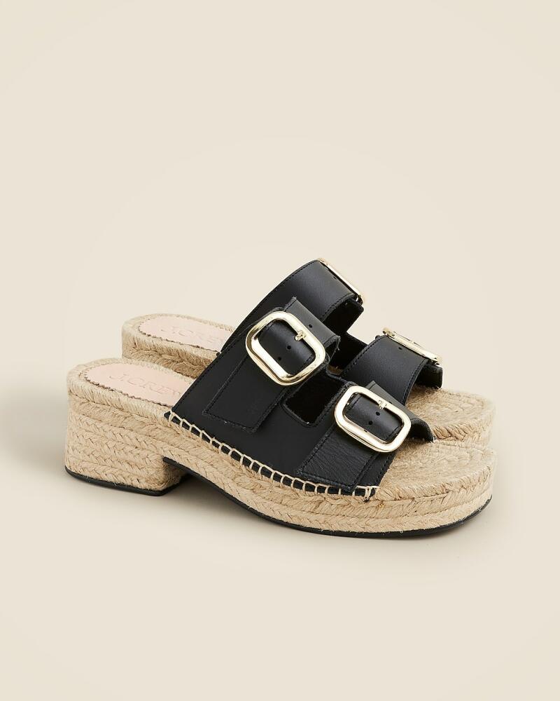 J.Crew Made-in-Spain block-heel espadrilles in leather Cover