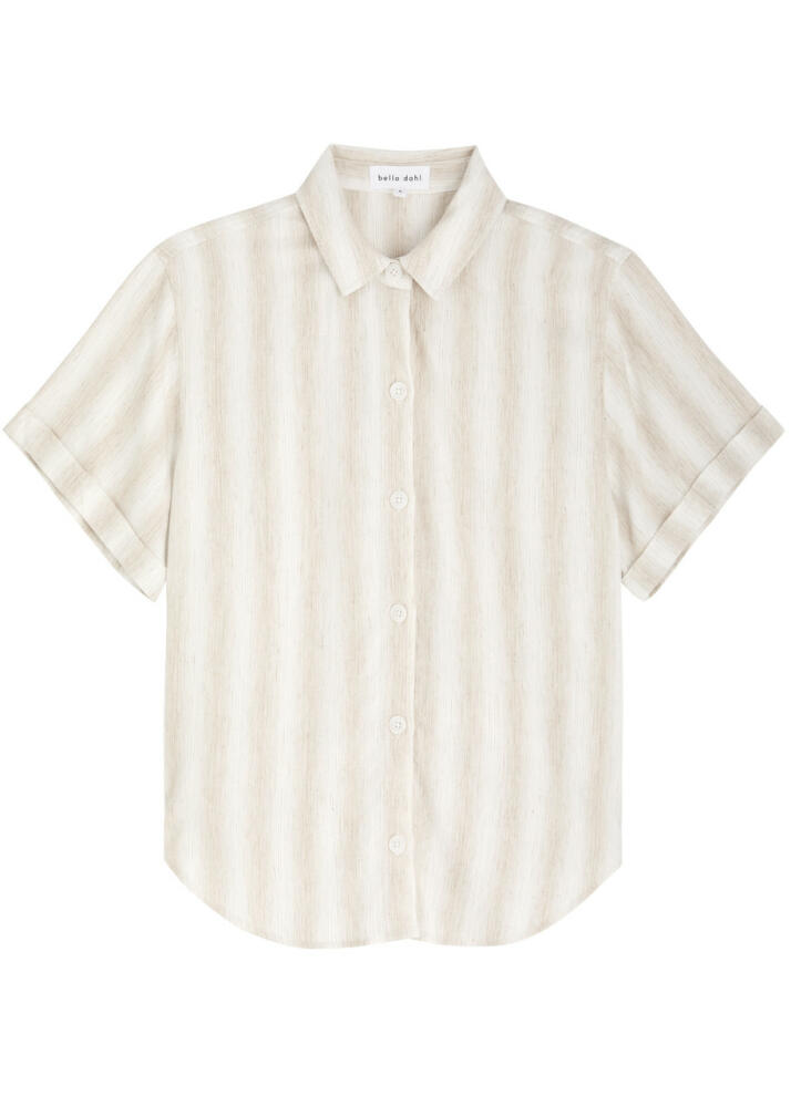 Bella Dahl Striped Slubbed Woven Shirt - Beige Cover