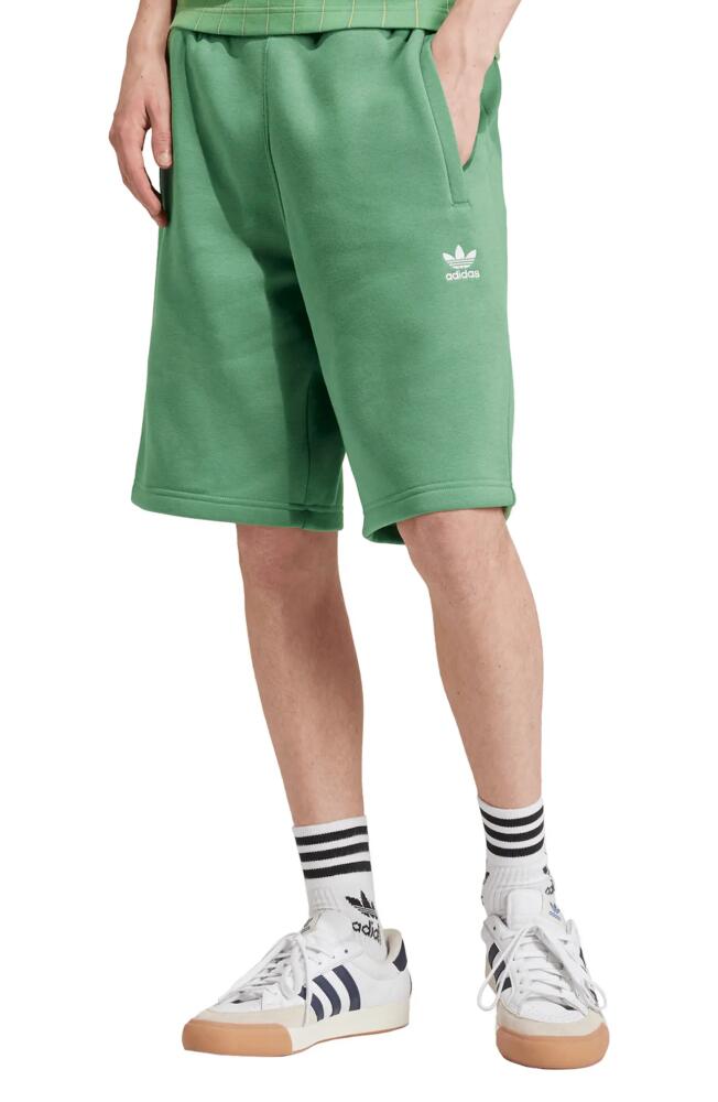 adidas Originals Trefoil Essentials Sweat Shorts in Preloved Green Cover