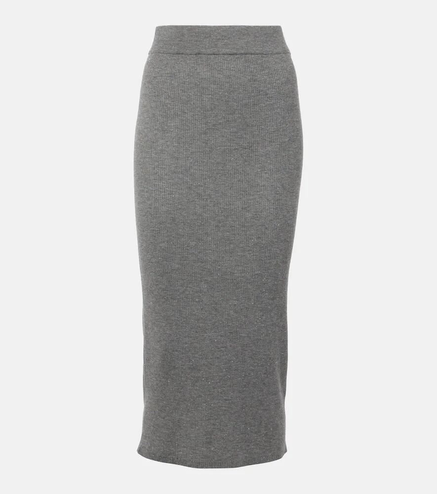 Brunello Cucinelli Ribbed-knit midi skirt Cover