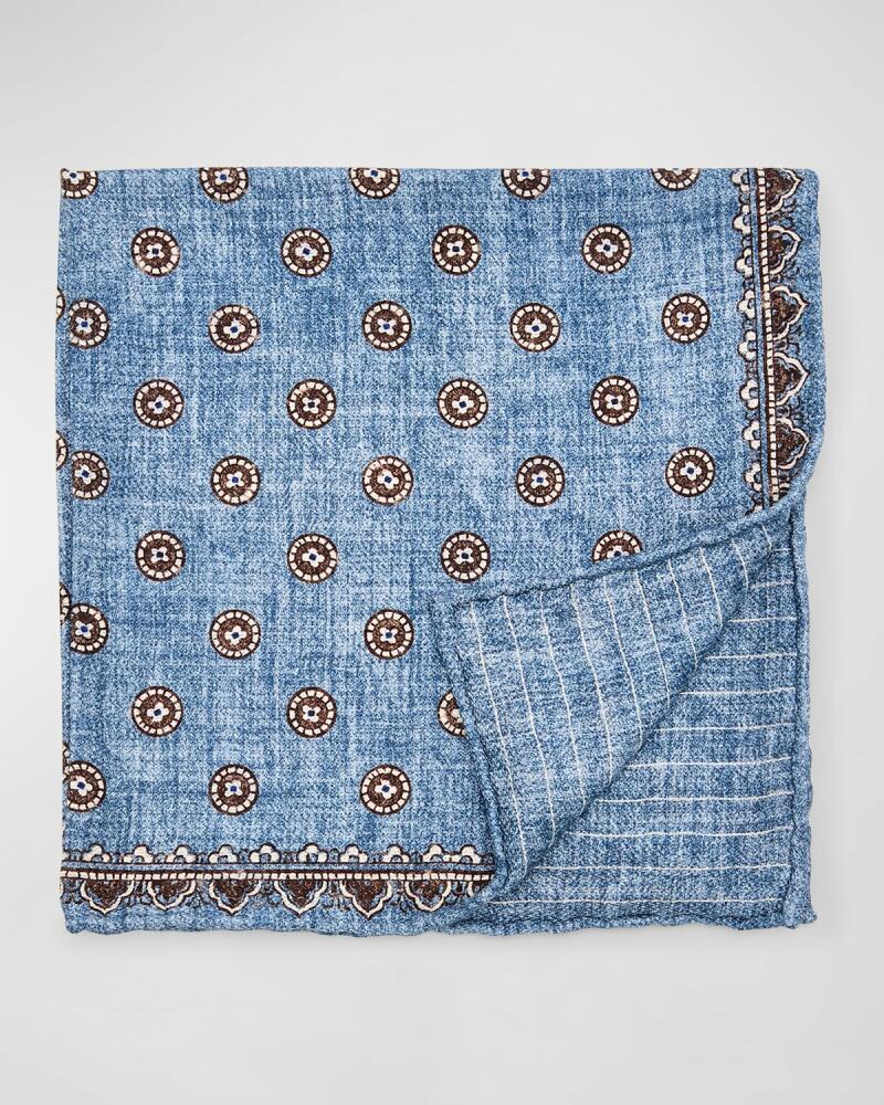 Brunello Cucinelli Men's Silk Geometric Pocket Square Cover