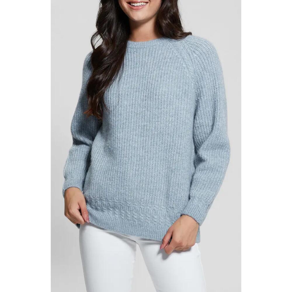 GUESS Margo Mixed Stitch Sweater in Blue Ribbon Cover