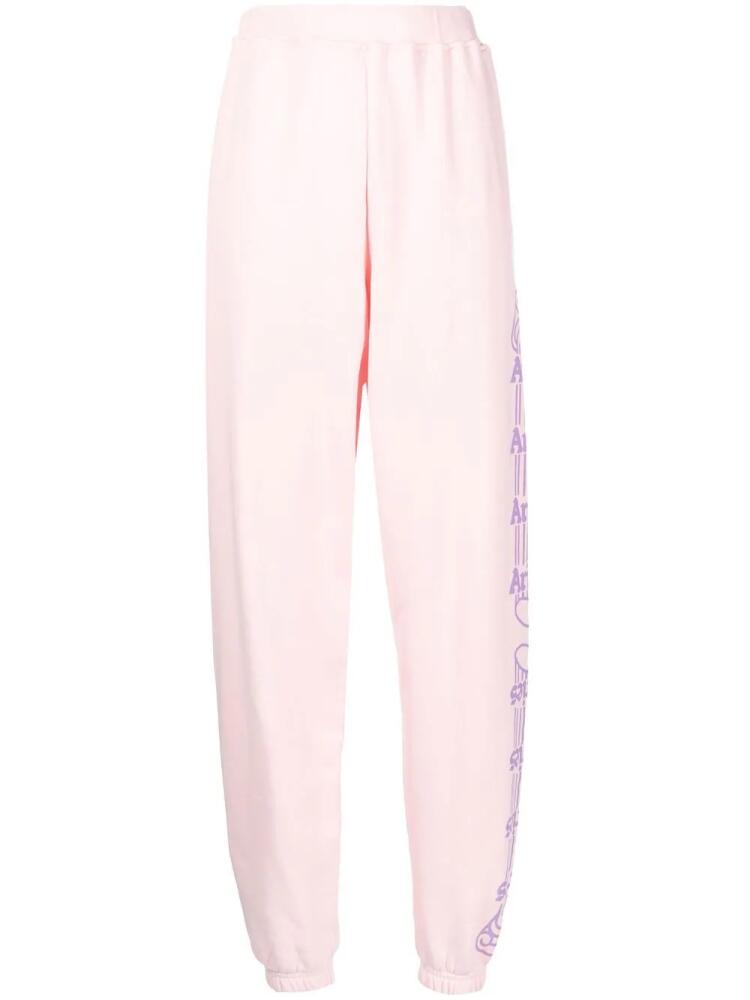 Aries side logo-print track pants - Pink Cover