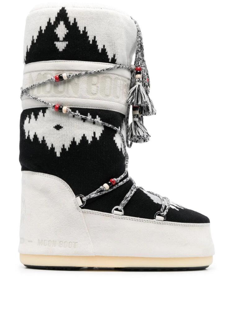 Alanui x Moon boot Icon Knit snow boots - White Cover