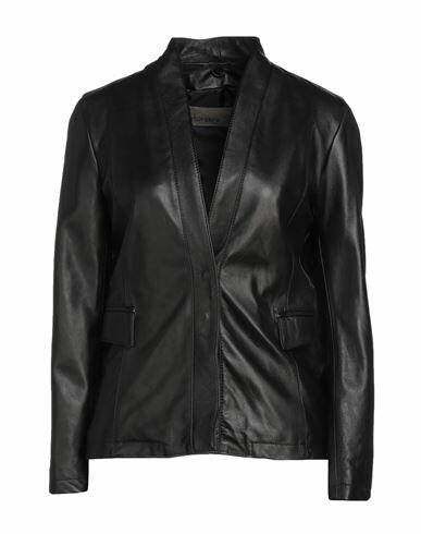 Giorgio Brato Woman Blazer Black Soft Leather Cover