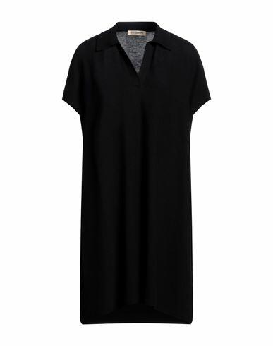 Gentryportofino Woman Mini dress Midnight blue Cotton, Cashmere Cover