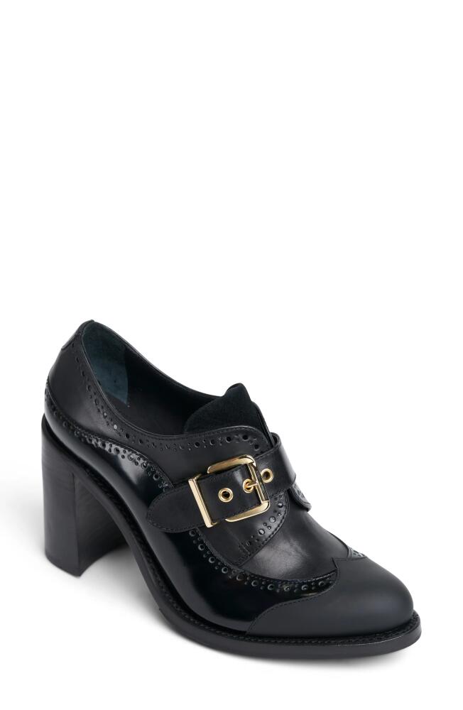 The Office of Angela Scott Miss Devon Wingtip Loafer Pump in Black Cover